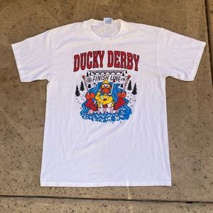 Vintage single stitch ducky derby white size M t shirt